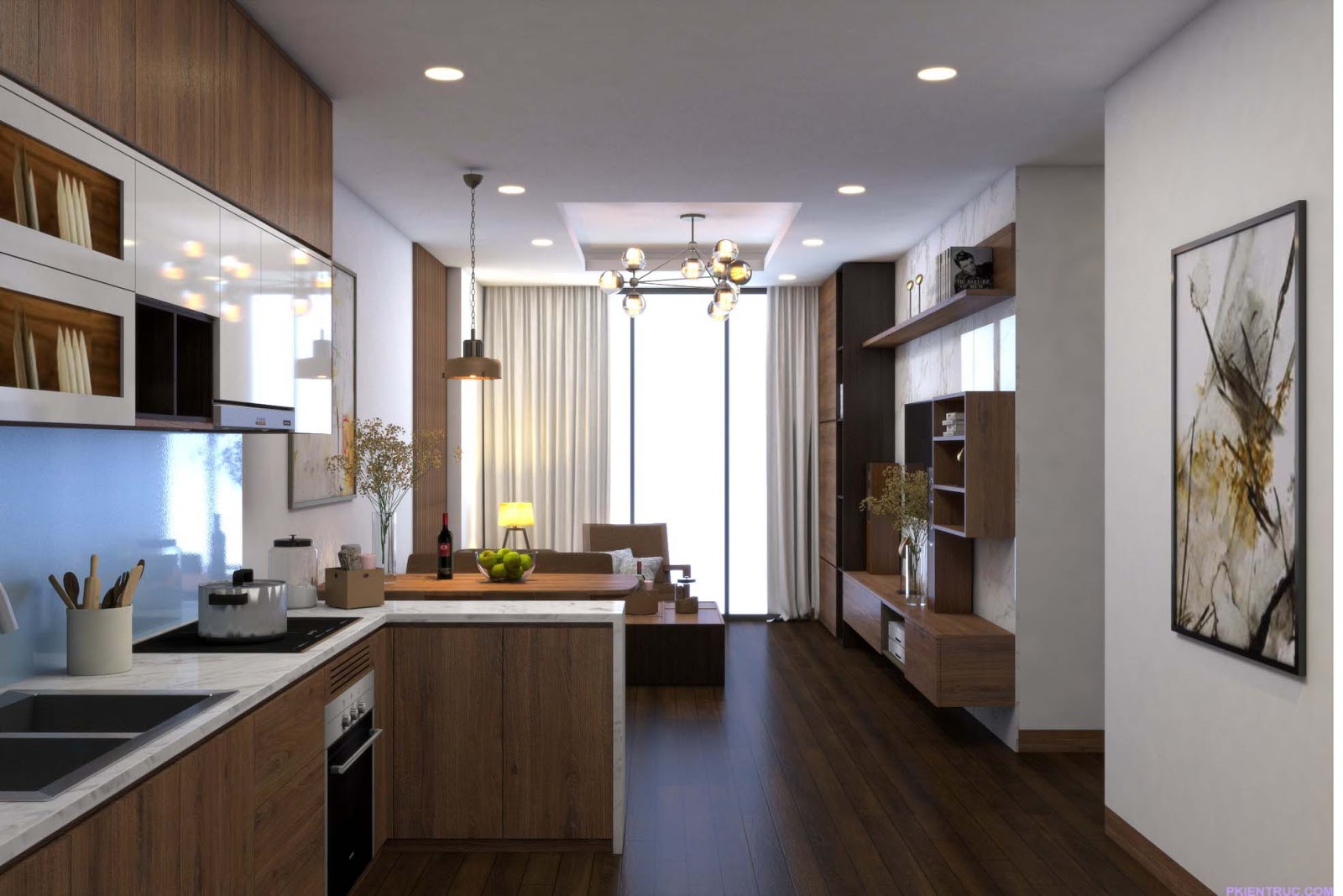 Cần cho thuê căn hộ 3 phòng ngủ hướng Bắc, diện tích: 110m2 full đồ tầng cao tại Geleximco Lê Trọng Tấn