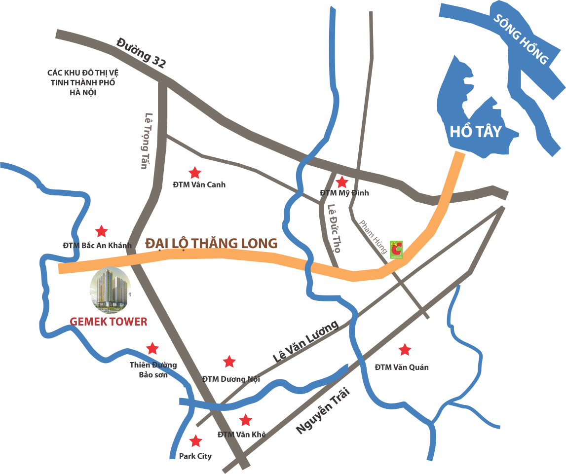 Vị trí dự án chung cư HH2 - Gemek Tower